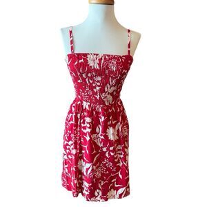 Old Navy Red and White Floral Dress